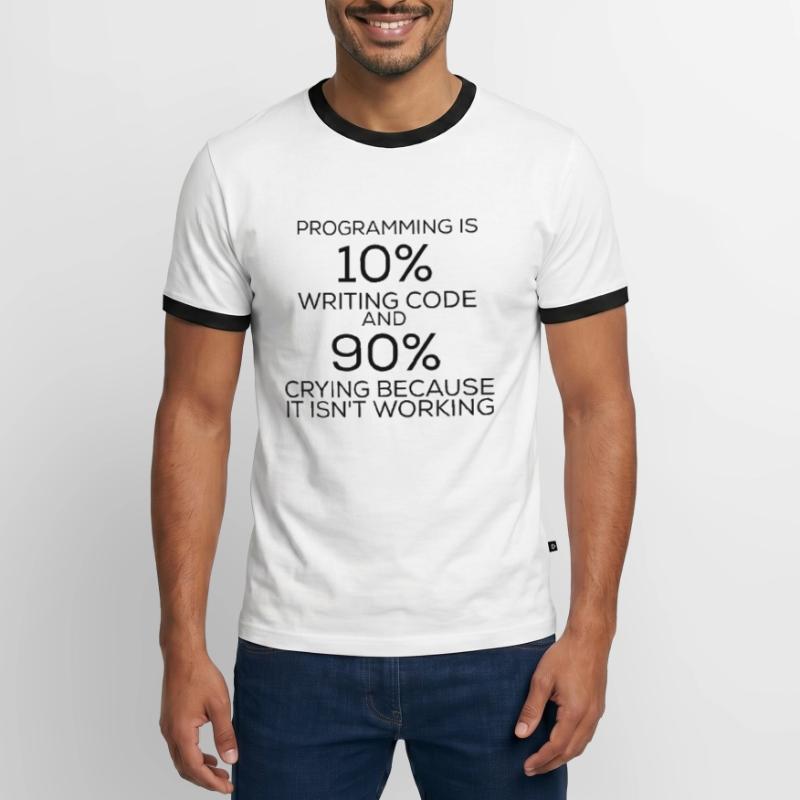 Programmation de programmation drôle d'énonciation T-shirt contrasté Homme