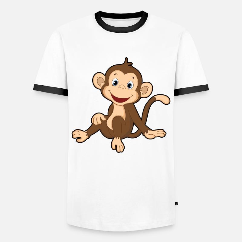 Äffchen Affe Geschenk - Männer Kontrast-T-Shirt - Weiß/Schwarz