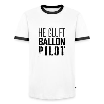 Heißluftballon Pilot Ballonfahrt Flug Ballonfahren - Männer Kontrast-T-Shirt - Weiß/Schwarz - Vorne - AI Model Female 172 light (172cm) & AI Model Male 178 dark (178cm)