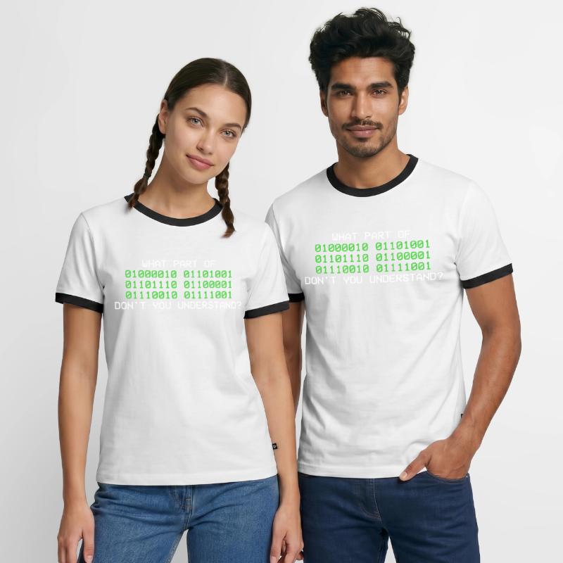 Binary code programmer informatics binary Men's Ringer Shirt