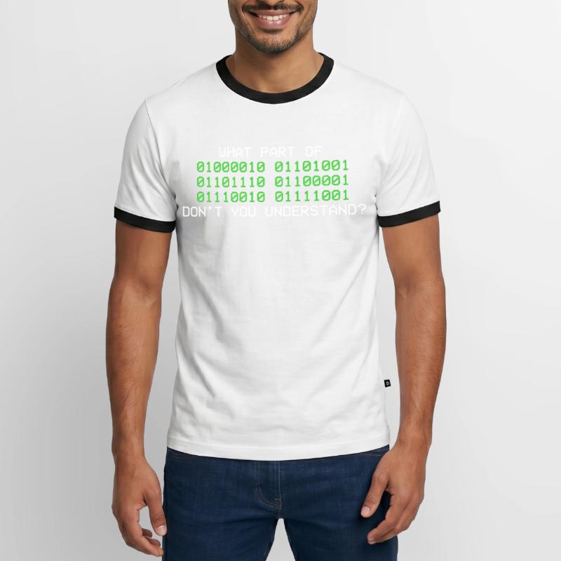 Binary code programmer informatics binary Men's Ringer Shirt