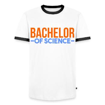 Bachelor Of Science Lizenz Zum Klugscheißen Uni - Männer Kontrast-T-Shirt - Weiß/Schwarz - Vorne - AI Model Female 172 light (172cm) & AI Model Male 178 dark (178cm)