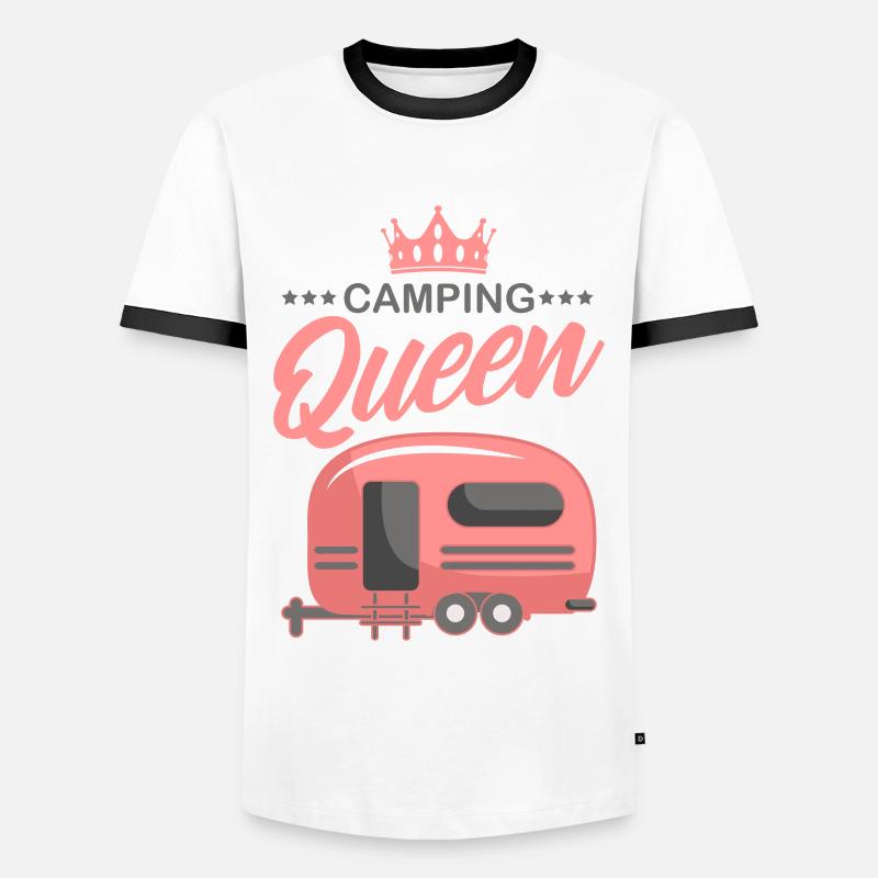 Camping - Männer Kontrast-T-Shirt - Weiß/Schwarz