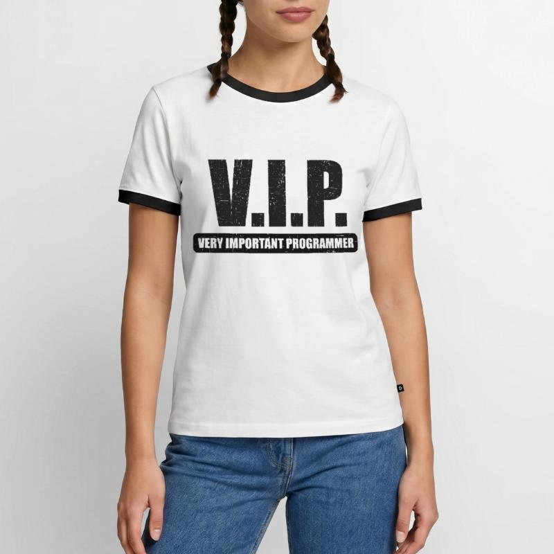 V.I.P. VIP very important Programmer Linux IT Männer Kontrast-T-Shirt