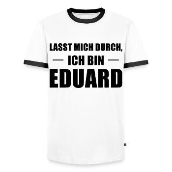 Eduard Name Spruch Geschenk Idee - Männer Kontrast-T-Shirt - Weiß/Schwarz - Vorne - AI Model Female 172 light (172cm) & AI Model Male 178 dark (178cm)