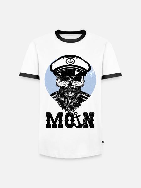 Moin Norddeutsch - Männer Kontrast-T-Shirt - Weiß/Schwarz