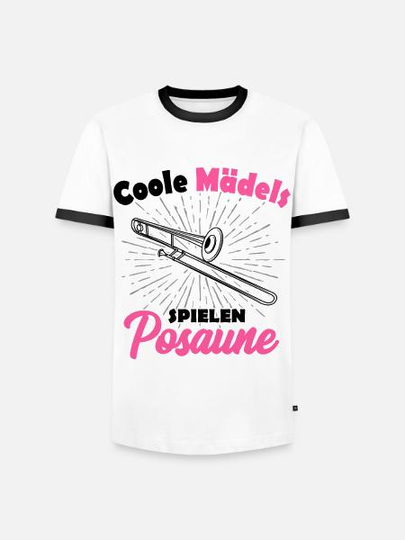 Posaune - Männer Kontrast-T-Shirt - Weiß/Schwarz