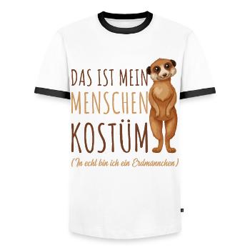 Erdmännchen - Männer Kontrast-T-Shirt - Weiß/Schwarz - Vorne - AI Model Female 172 light (172cm) & AI Model Male 178 dark (178cm)