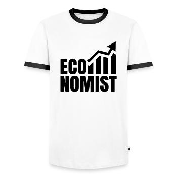 Economist Economy Economist Science Economy - Men's Ringer Shirt - white/black - Front - AI Model Female 172 light (172cm) & AI Model Male 178 dark (178cm)