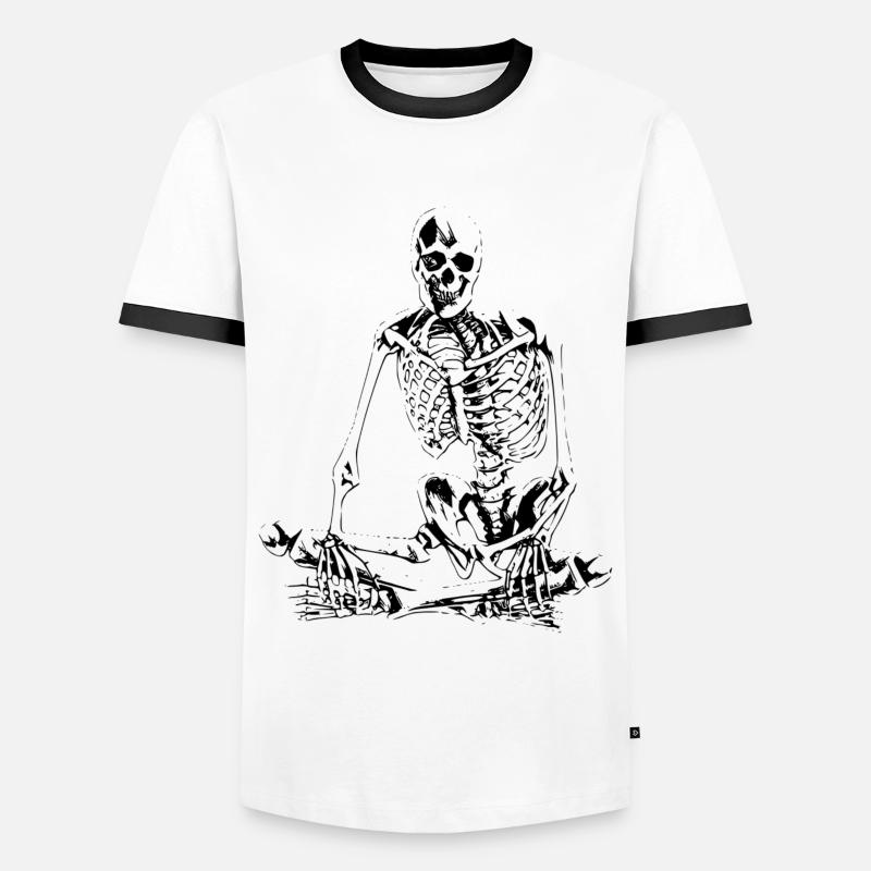 skeleton - Men's Ringer Shirt - white/black