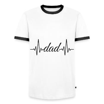 Battement de coeur papa - T-shirt contrasté Homme - blanc/noir - Devant - AI Model Female 172 light (172cm) & AI Model Male 178 dark (178cm)