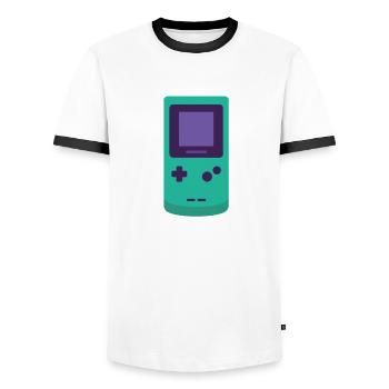 90's Kid - Männer Kontrast-T-Shirt - Weiß/Schwarz - Vorne - AI Model Female 172 light (172cm) & AI Model Male 178 dark (178cm)