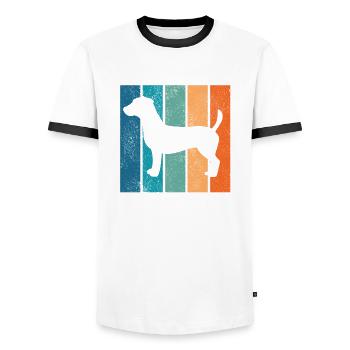 Jack Russel Terrier chien chien amour rétro cadeau - T-shirt contrasté Homme - blanc/noir - Devant - AI Model Female 172 light (172cm) & AI Model Male 178 dark (178cm)