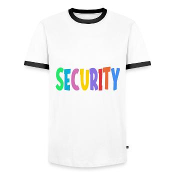 Jack Russel Sicherheit Diensthund Spruch Geschenk - Männer Kontrast-T-Shirt - Weiß/Schwarz - Vorne - AI Model Female 172 light (172cm) & AI Model Male 178 dark (178cm)
