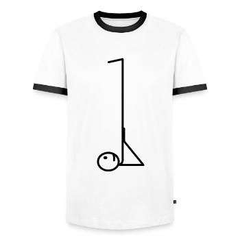 Yoga bâton figure dessin au trait meme cadeau - T-shirt contrasté Homme - blanc/noir - Devant - AI Model Female 172 light (172cm) & AI Model Male 178 dark (178cm)