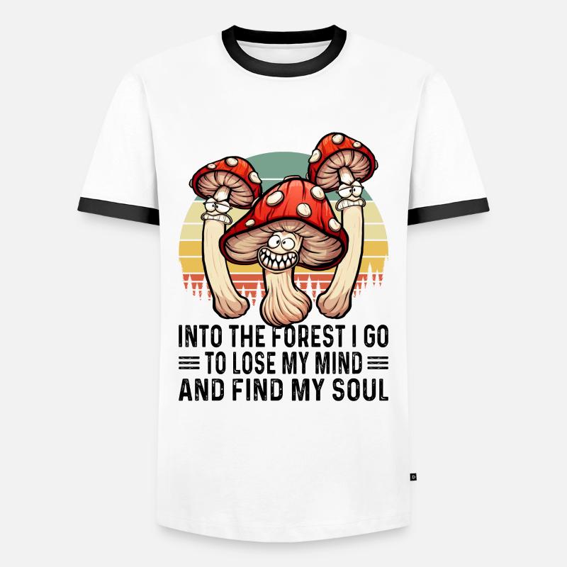 Magic Mushrooms Psychedelisch Drogen Halluzinogen - Männer Kontrast-T-Shirt - Weiß/Schwarz
