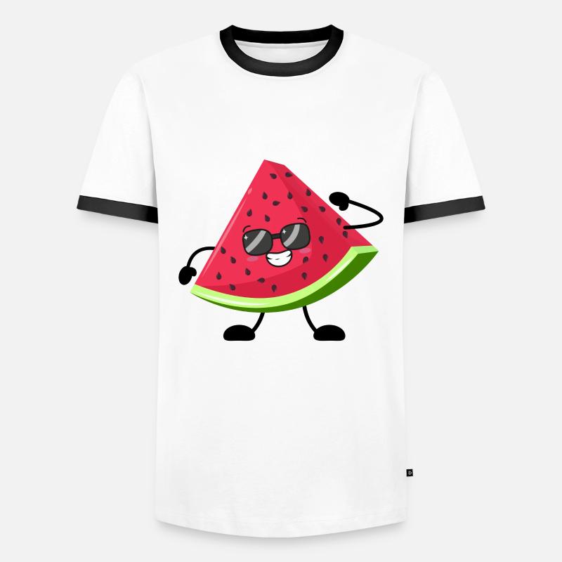 Pastèque - T-shirt contrasté Homme - blanc/noir