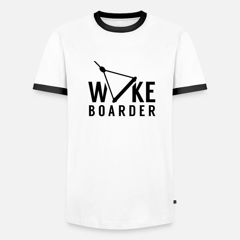 Wakeboarder Wakeboard Wakeboarden Wake - Männer Kontrast-T-Shirt - Weiß/Schwarz