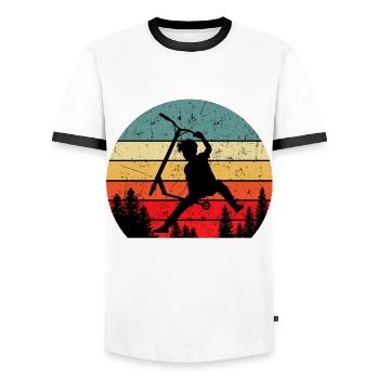 Scooter - T-shirt contrasté Homme - blanc/noir - Devant - AI Model Female 172 light (172cm) & AI Model Male 178 dark (178cm)