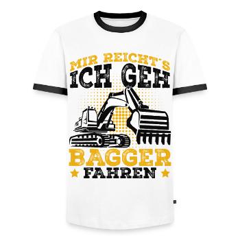 Baggerfahrer - Männer Kontrast-T-Shirt - Weiß/Schwarz - Vorne - AI Model Female 172 light (172cm) & AI Model Male 178 dark (178cm)