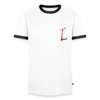 Born To Scooter - Männer Kontrast-T-Shirt - Weiß/Schwarz - Vorne - AI Model Female 172 light (172cm) & AI Model Male 178 dark (178cm)