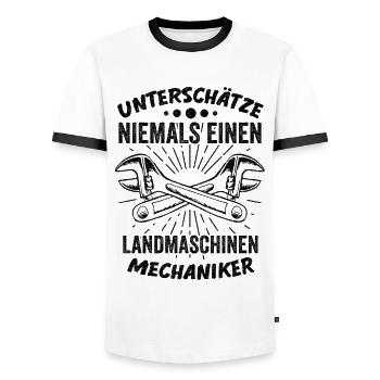 Landmaschinenmechaniker Landwirt Landwirtschaft Ge - Männer Kontrast-T-Shirt - Weiß/Schwarz - Vorne - AI Model Female 172 light (172cm) & AI Model Male 178 dark (178cm)