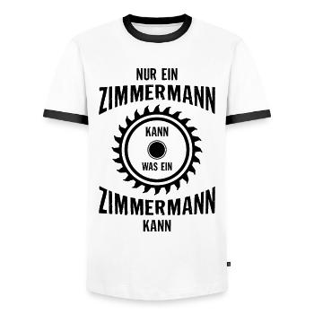 Zimmermann - Männer Kontrast-T-Shirt - Weiß/Schwarz - Vorne - AI Model Female 172 light (172cm) & AI Model Male 178 dark (178cm)