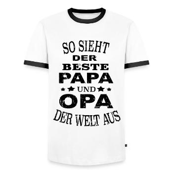Meilleur papa et grand-père du monde grand-père de la fête des pères - T-shirt contrasté Homme - blanc/noir - Devant - AI Model Female 172 light (172cm) & AI Model Male 178 dark (178cm)