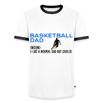 Basketball dad - Men's Ringer Shirt - white/black - Front - AI Model Female 172 light (172cm) & AI Model Male 178 dark (178cm)