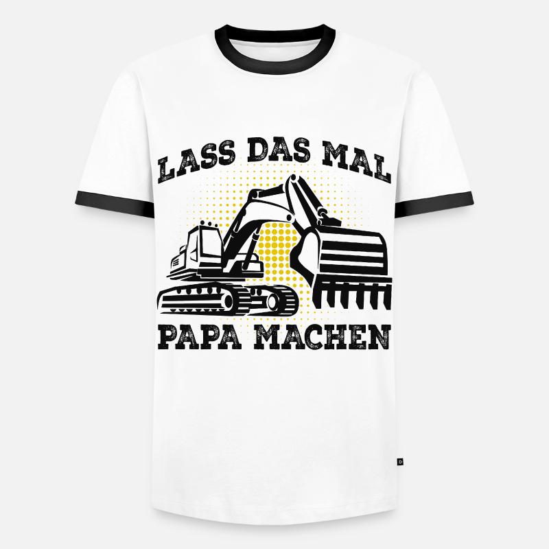 Baggerfahrer - Männer Kontrast-T-Shirt - Weiß/Schwarz