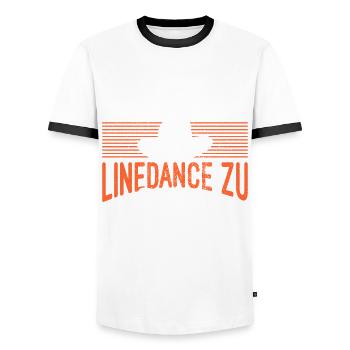 Cowboy Western Linedance Geschenk - Männer Kontrast-T-Shirt - Weiß/Schwarz - Vorne - AI Model Female 172 light (172cm) & AI Model Male 178 dark (178cm)