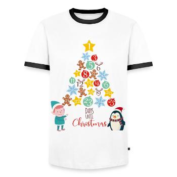 Christmas Christmas Christmas Christmas Christmas - Men's Ringer Shirt - white/black - Front - AI Model Female 172 light (172cm) & AI Model Male 178 dark (178cm)