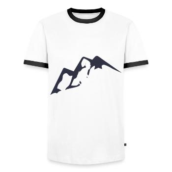 Bicycle Road Bike Bike Tour Mountain Alps Mountainbik - Men's Ringer Shirt - white/black - Front - AI Model Female 172 light (172cm) & AI Model Male 178 dark (178cm)
