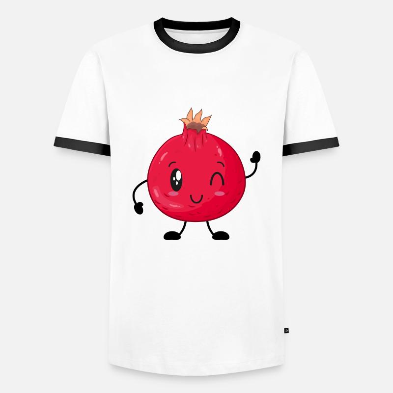 pomegranate - Men's Ringer Shirt - white/black