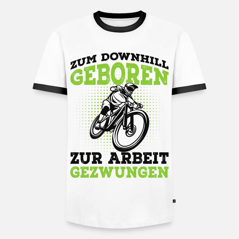 Downhill - Männer Kontrast-T-Shirt - Weiß/Schwarz