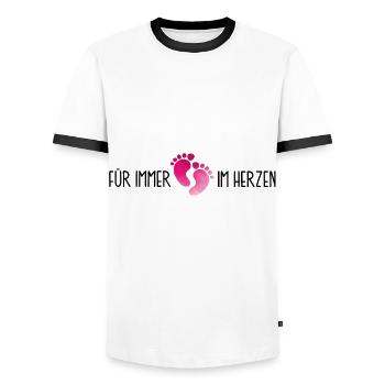 verstorbene Tochter Liebe Herz Trauer Abschied Tod - Männer Kontrast-T-Shirt - Weiß/Schwarz - Vorne - AI Model Female 172 light (172cm) & AI Model Male 178 dark (178cm)
