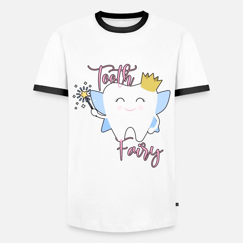 Zahnfee - Männer Kontrast-T-Shirt - Weiß/Schwarz