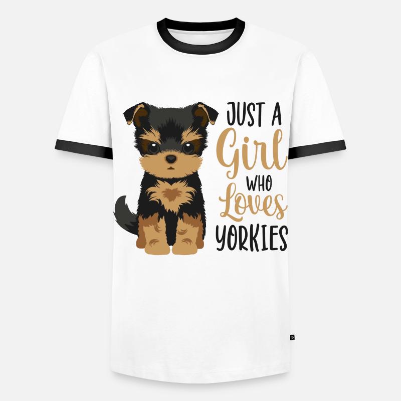Yorkshire Terrier - Männer Kontrast-T-Shirt - Weiß/Schwarz