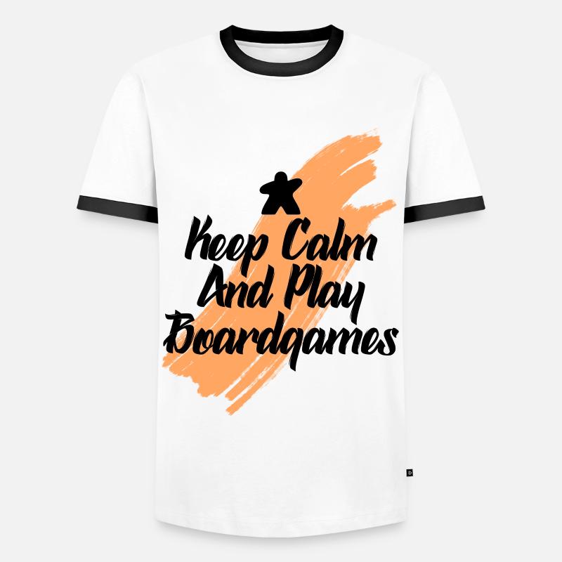 keep calm and play boardgames - Männer Kontrast-T-Shirt - Weiß/Schwarz