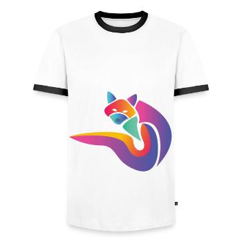 Renard nature renards foxy animal sauvage mignon - T-shirt contrasté Homme - blanc/noir - Devant - AI Model Female 172 light (172cm) & AI Model Male 178 dark (178cm)