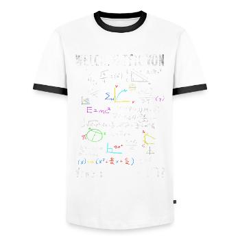 What part of math you don't understand - Men's Ringer Shirt - white/black - Front - AI Model Female 172 light (172cm) & AI Model Male 178 dark (178cm)