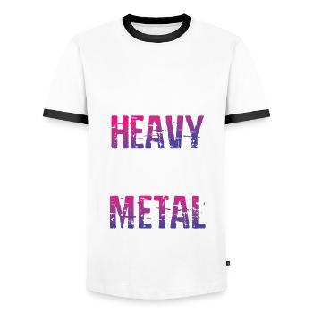 Rock heavy metal music - Men's Ringer Shirt - white/black - Front - AI Model Female 172 light (172cm) & AI Model Male 178 dark (178cm)