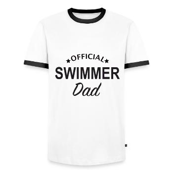 Swimmer dad - Men's Ringer Shirt - white/black - Front - AI Model Female 172 light (172cm) & AI Model Male 178 dark (178cm)