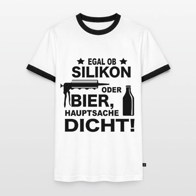 Handwerker Witze Silikon oder Bier Meme Geschenk Männer Kontrast-T-Shirt