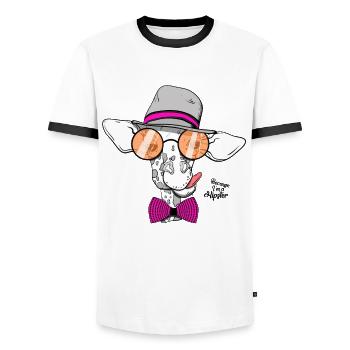 Hipster giraffe - Men's Ringer Shirt - white/black - Front - AI Model Female 172 light (172cm) & AI Model Male 178 dark (178cm)