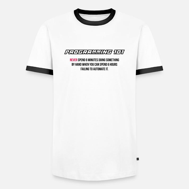 Funny automation, programming, computer science - Men's Ringer Shirt - white/black