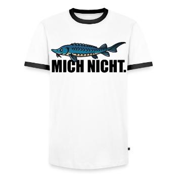 Stör Angler witzig Stör mich nicht - Männer Kontrast-T-Shirt - Weiß/Schwarz - Vorne - AI Model Female 172 light (172cm) & AI Model Male 178 dark (178cm)