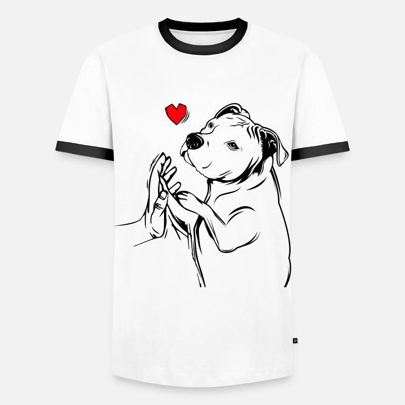 Pit bull - Men's Ringer Shirt - white/black