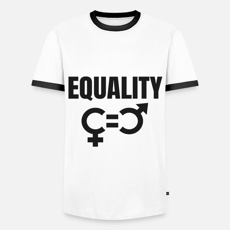 equal rights - Men's Ringer Shirt - white/black