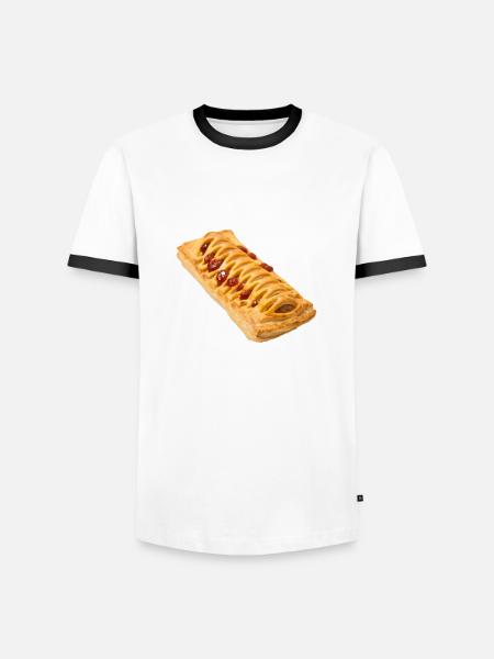 Frikandel Brötchen - Männer Kontrast-T-Shirt - Weiß/Schwarz